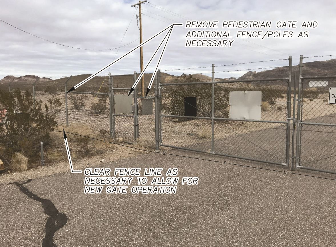 Photo of left side on Beatty Airport access gate 